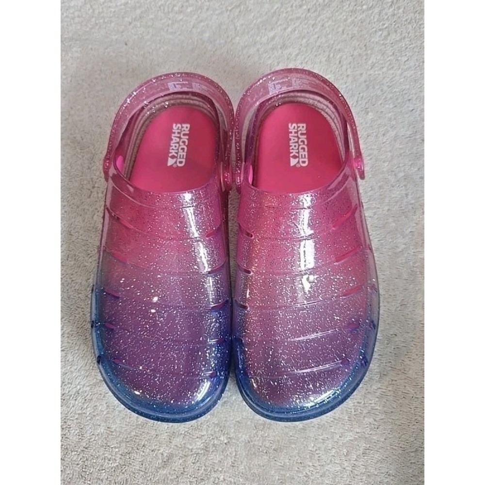 Rugged Shark Girls Blue, Pink  Slides Size 1
